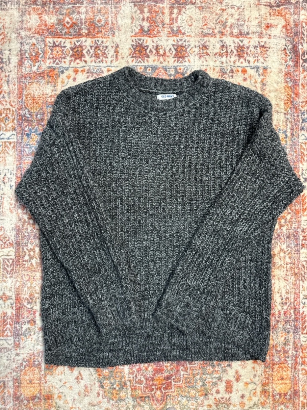 Old Navy Gray Shaker Stitch Crew Neck Tunic Sweater L Tall NWT